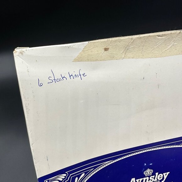 Vintage Aynsley Pembroke Fine Bone China Stainless Steel Steak Forks Bird Floral - Picture 9 of 10